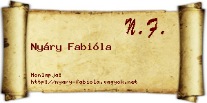 Nyáry Fabióla névjegykártya